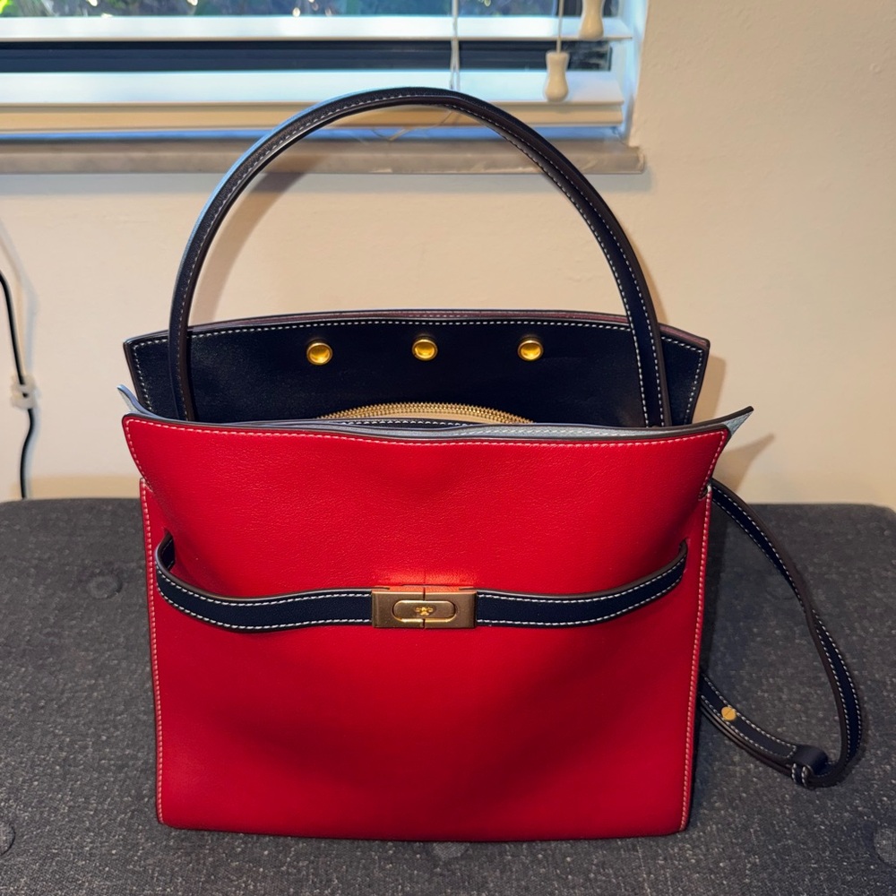 Elegant Red Leather Handbag